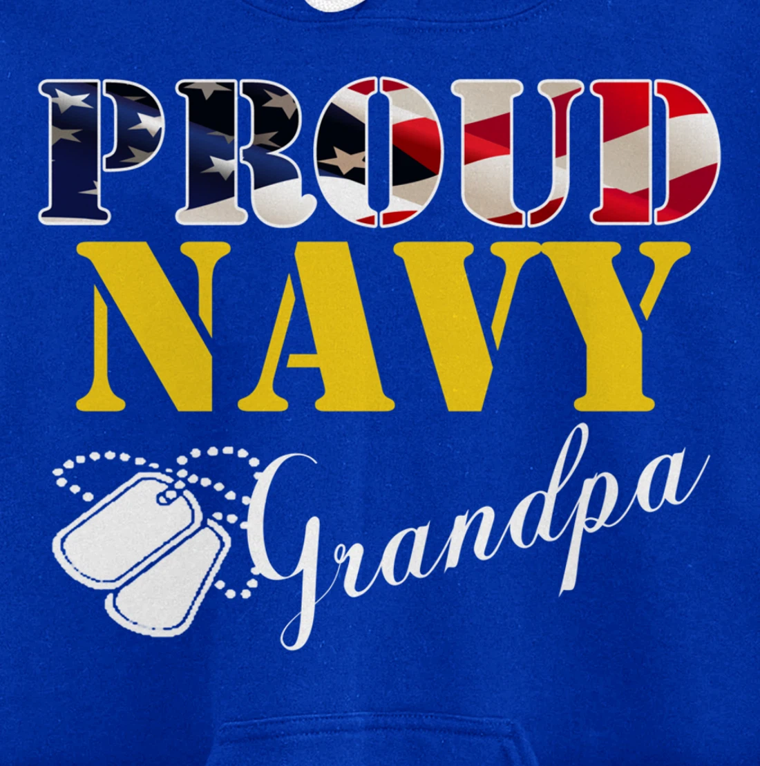 Vintage Proud Navy Grandpa With American Flag Gift Veteran Pullover Hoodie
