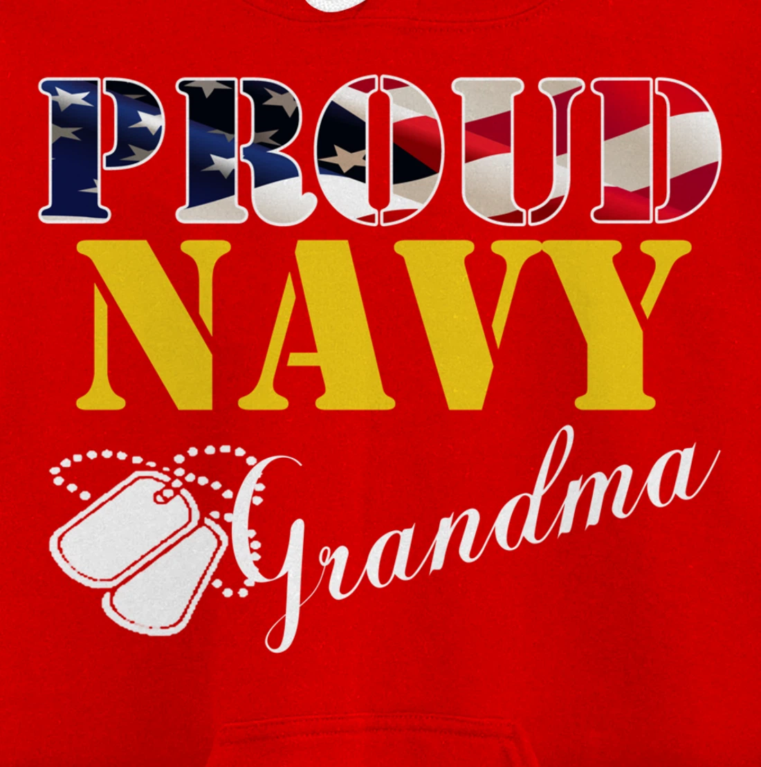 Vintage Proud Navy Grandma With American Flag Gift Veteran Pullover Hoodie