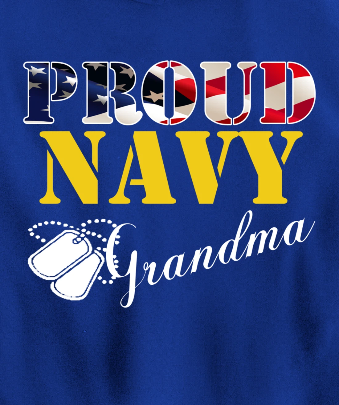 Vintage Proud Navy Grandma With American Flag Gift Veteran Pullover Hoodie