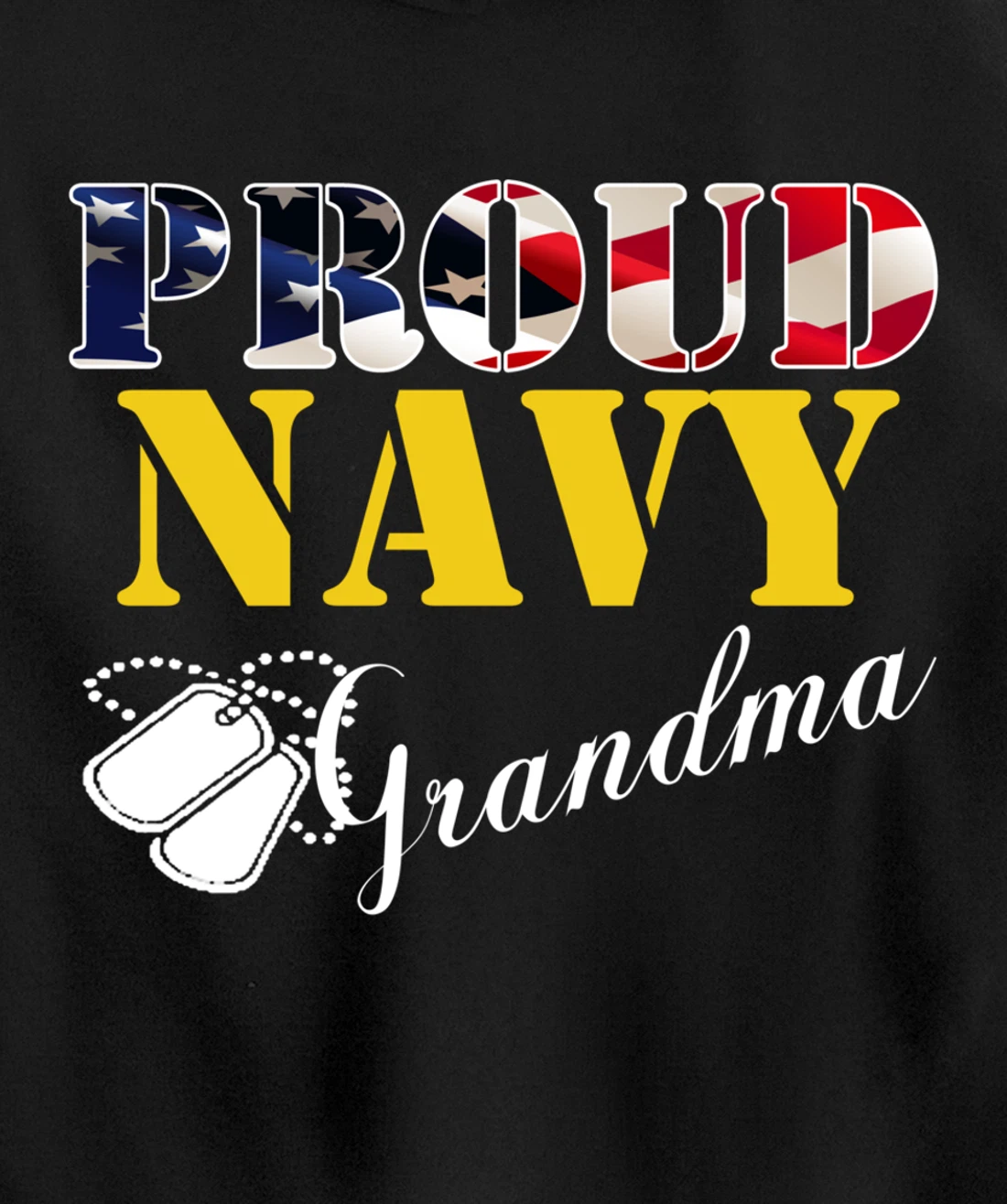Vintage Proud Navy Grandma With American Flag Gift Veteran Pullover Hoodie