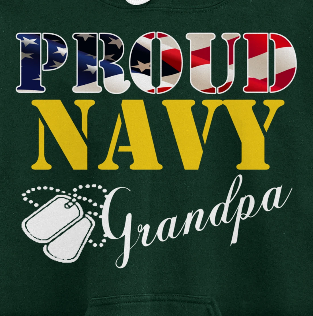 Vintage Proud Navy Grandpa With American Flag Gift Veteran Pullover Hoodie