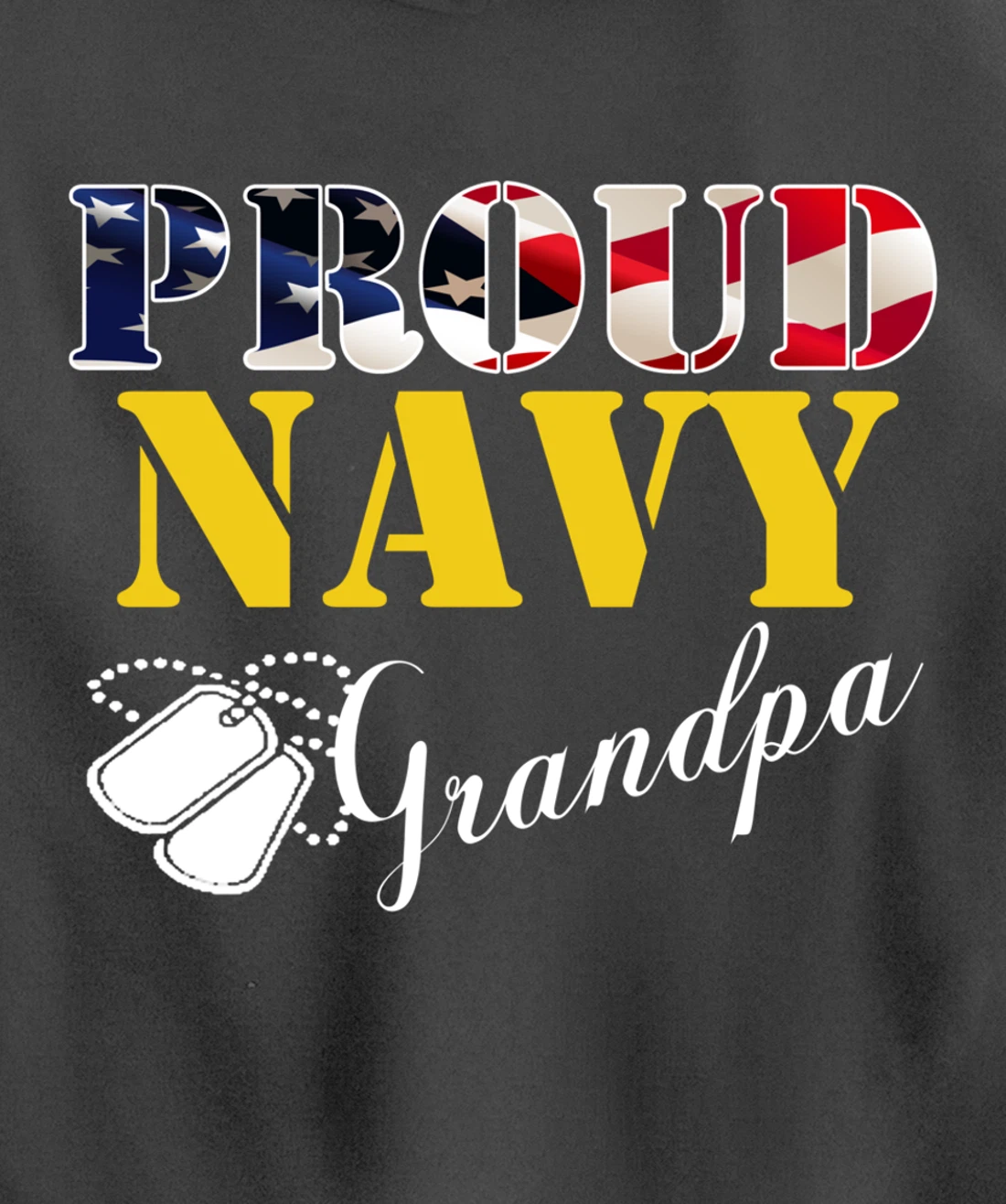 Vintage Proud Navy Grandpa With American Flag Gift Veteran Pullover Hoodie
