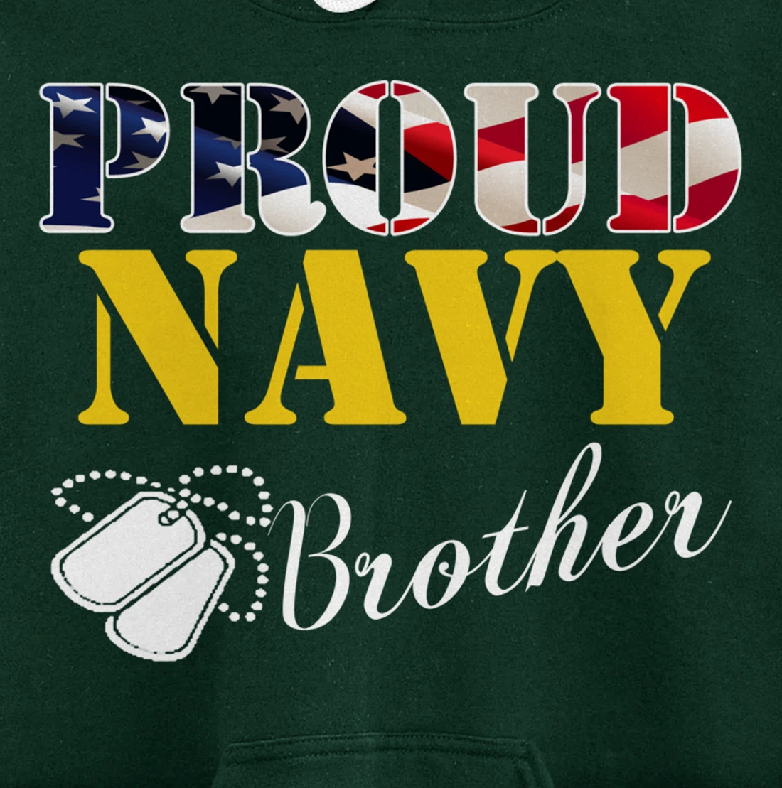 Vintage Proud Navy Brother With American Flag Gift Veteran Pullover Hoodie