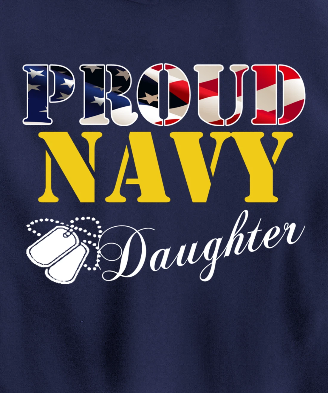 Vintage Proud Navy Daughter With American Flag Gift Veteran Pullover Hoodie