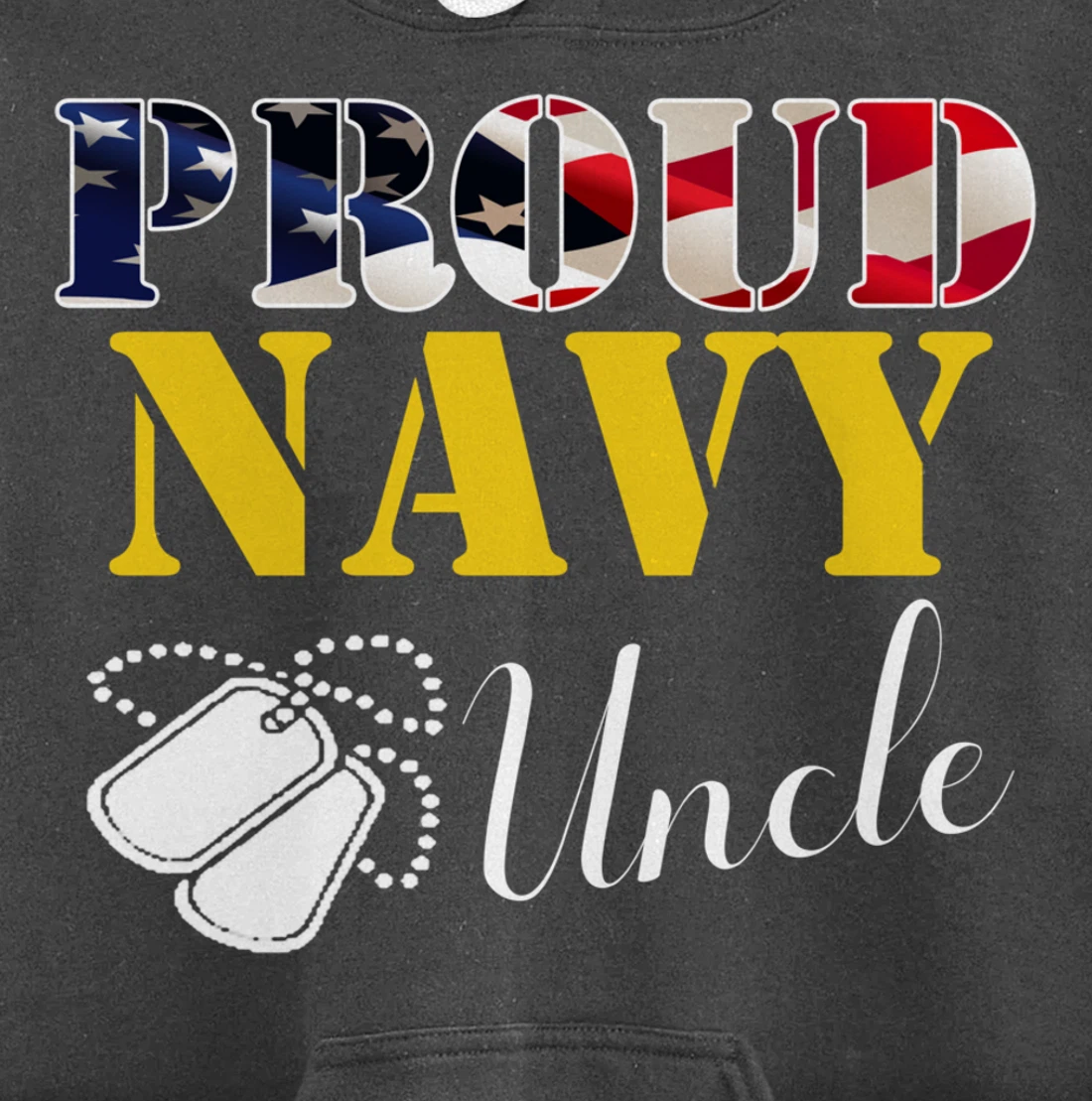 Vintage Proud Navy Uncle With American Flag Gift Veteran Pullover Hoodie
