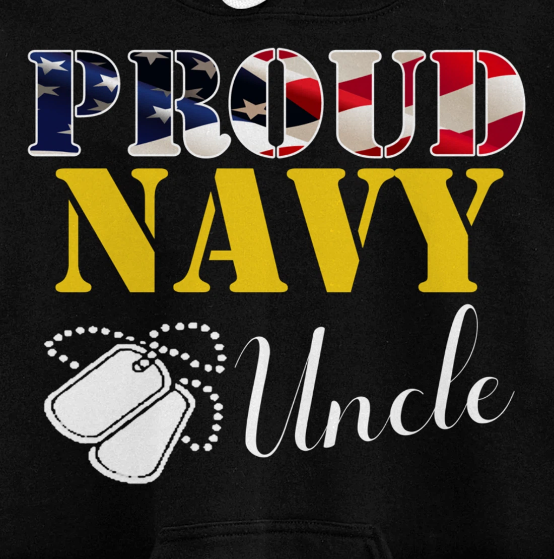 Vintage Proud Navy Uncle With American Flag Gift Veteran Pullover Hoodie