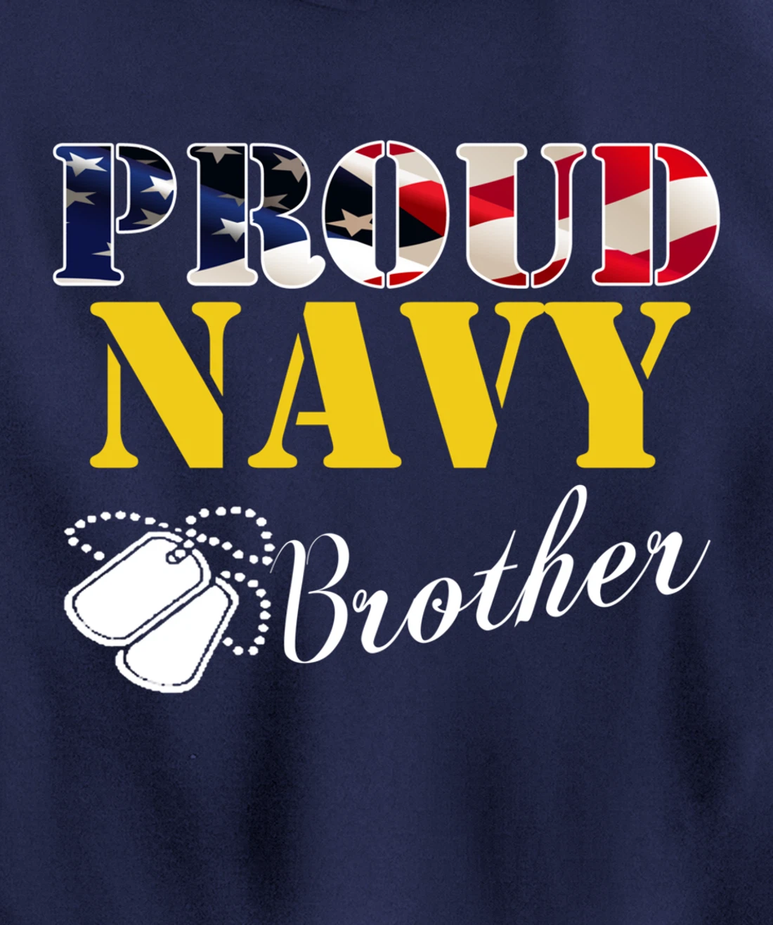 Vintage Proud Navy Brother With American Flag Gift Veteran Pullover Hoodie