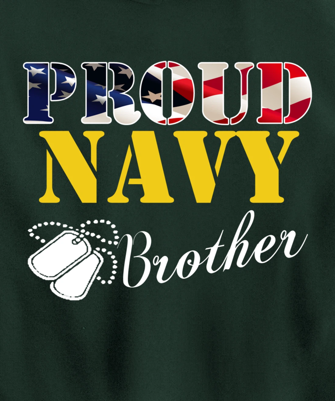 Vintage Proud Navy Brother With American Flag Gift Veteran Pullover Hoodie