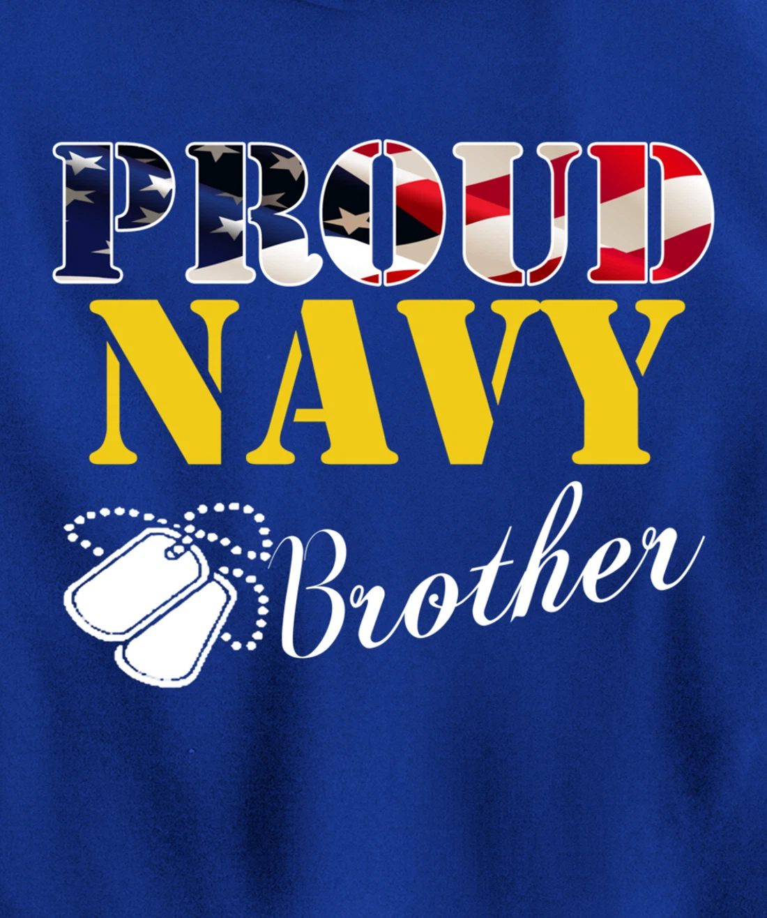Vintage Proud Navy Brother With American Flag Gift Veteran Pullover Hoodie