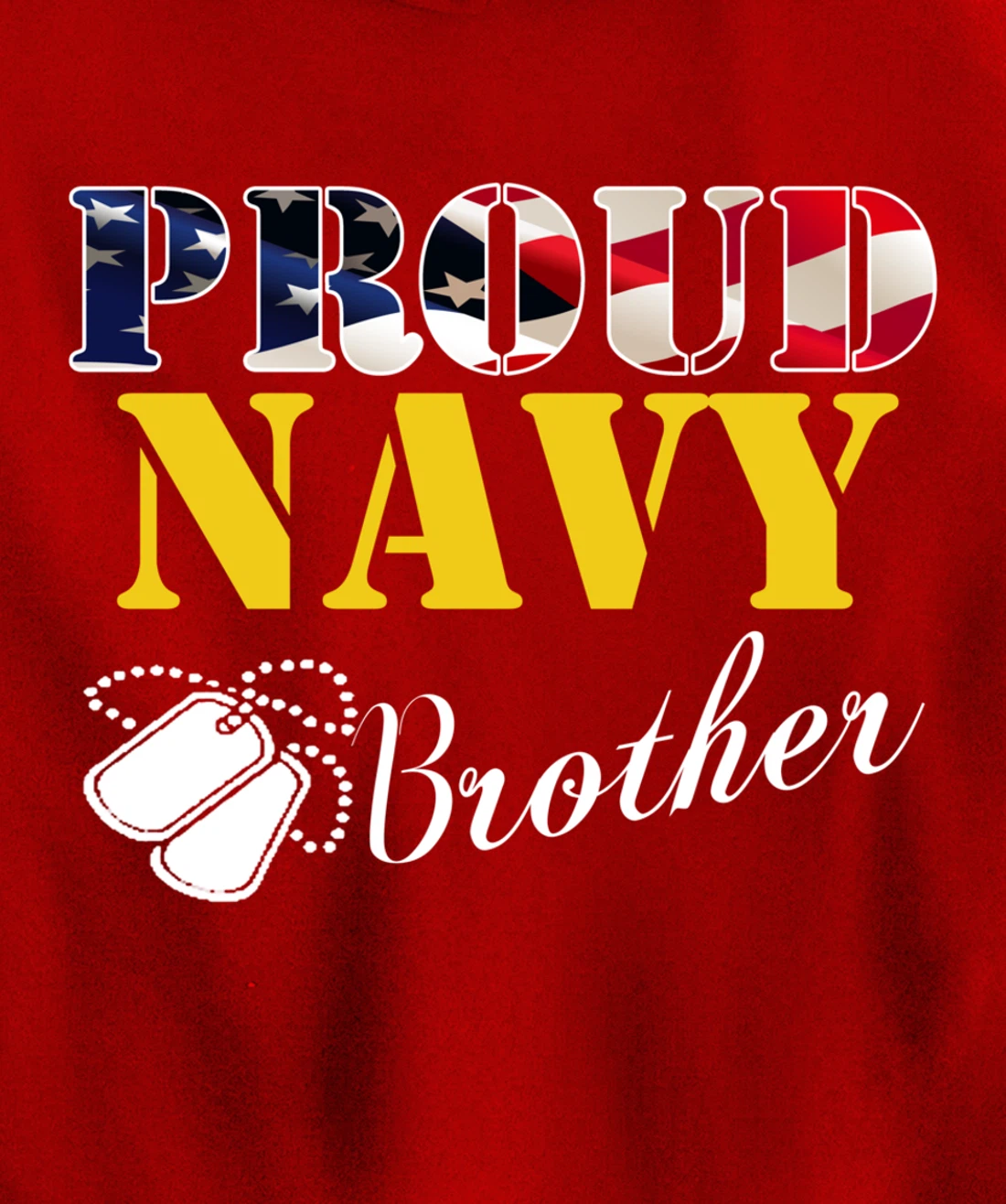 Vintage Proud Navy Brother With American Flag Gift Veteran Pullover Hoodie