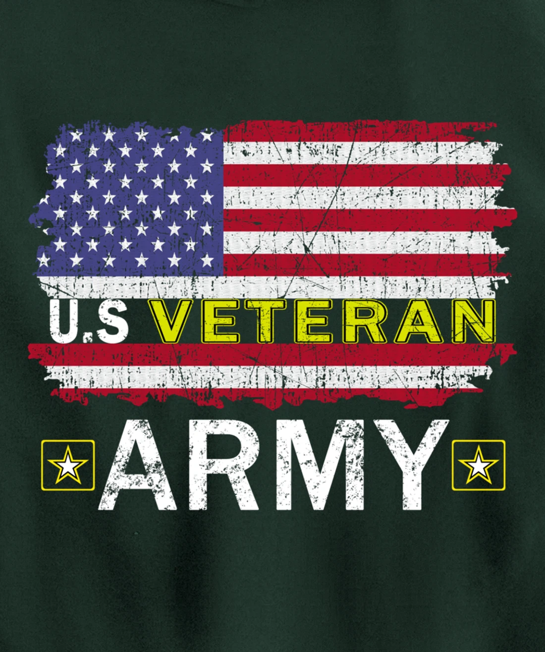 Proud Army Veteran-US Veterans Day Shirt-US Army Veteran Pullover Hoodie