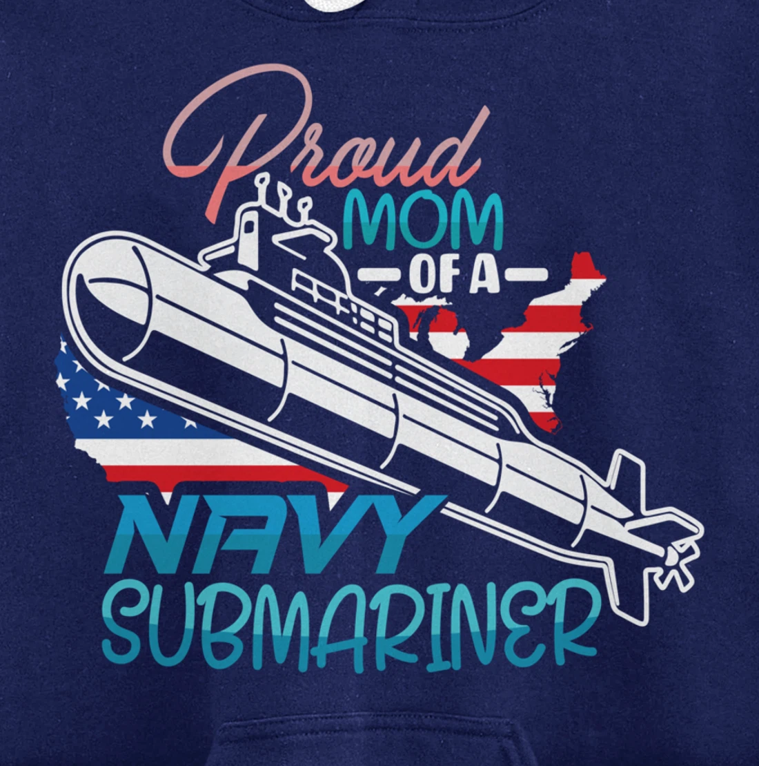 Submariner Submarines Veteran Proud Mom of a Navy Submariner Pullover Hoodie