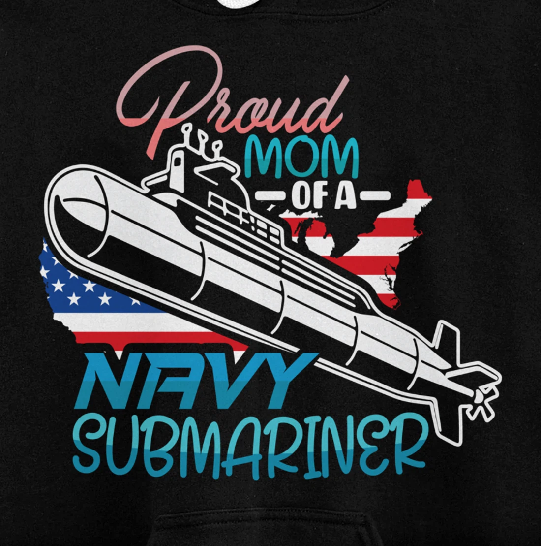 Submariner Submarines Veteran Proud Mom of a Navy Submariner Pullover Hoodie