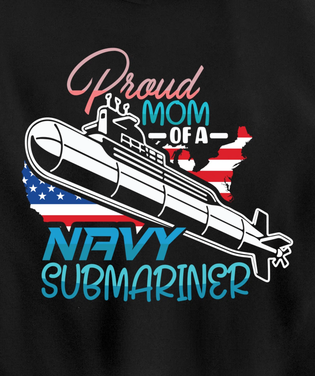 Submariner Submarines Veteran Proud Mom of a Navy Submariner Pullover Hoodie