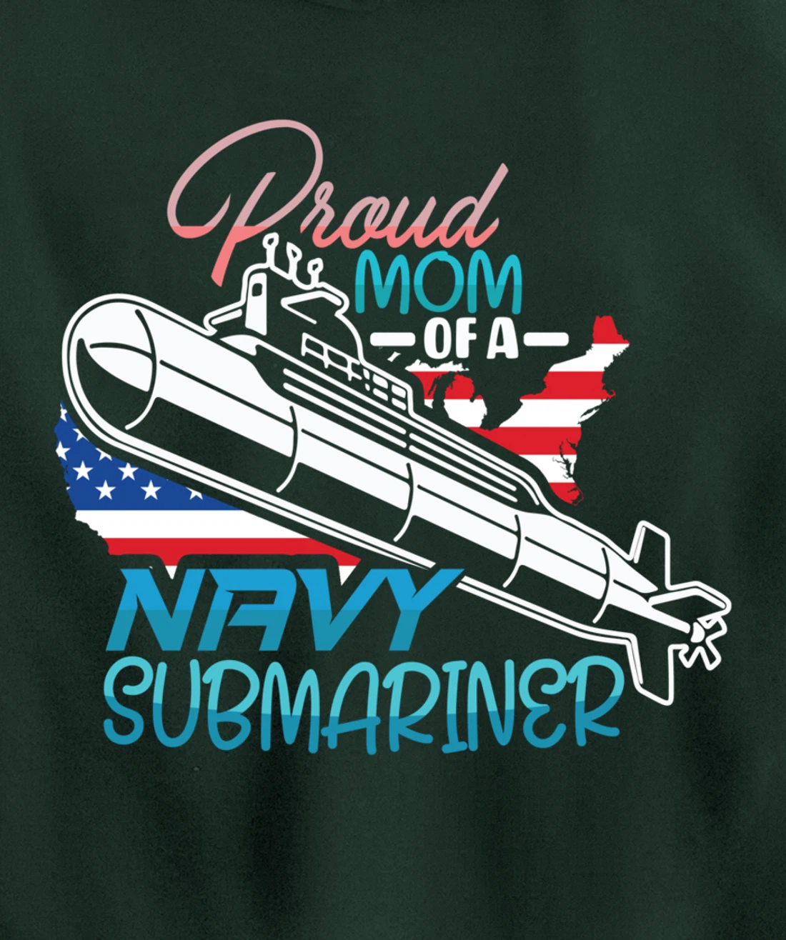 Submariner Submarines Veteran Proud Mom of a Navy Submariner Pullover Hoodie