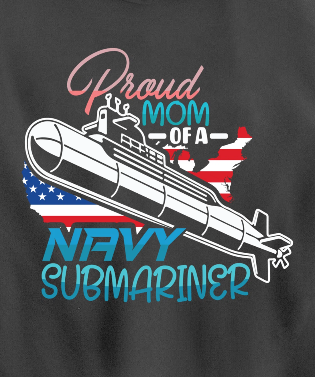Submariner Submarines Veteran Proud Mom of a Navy Submariner Pullover Hoodie