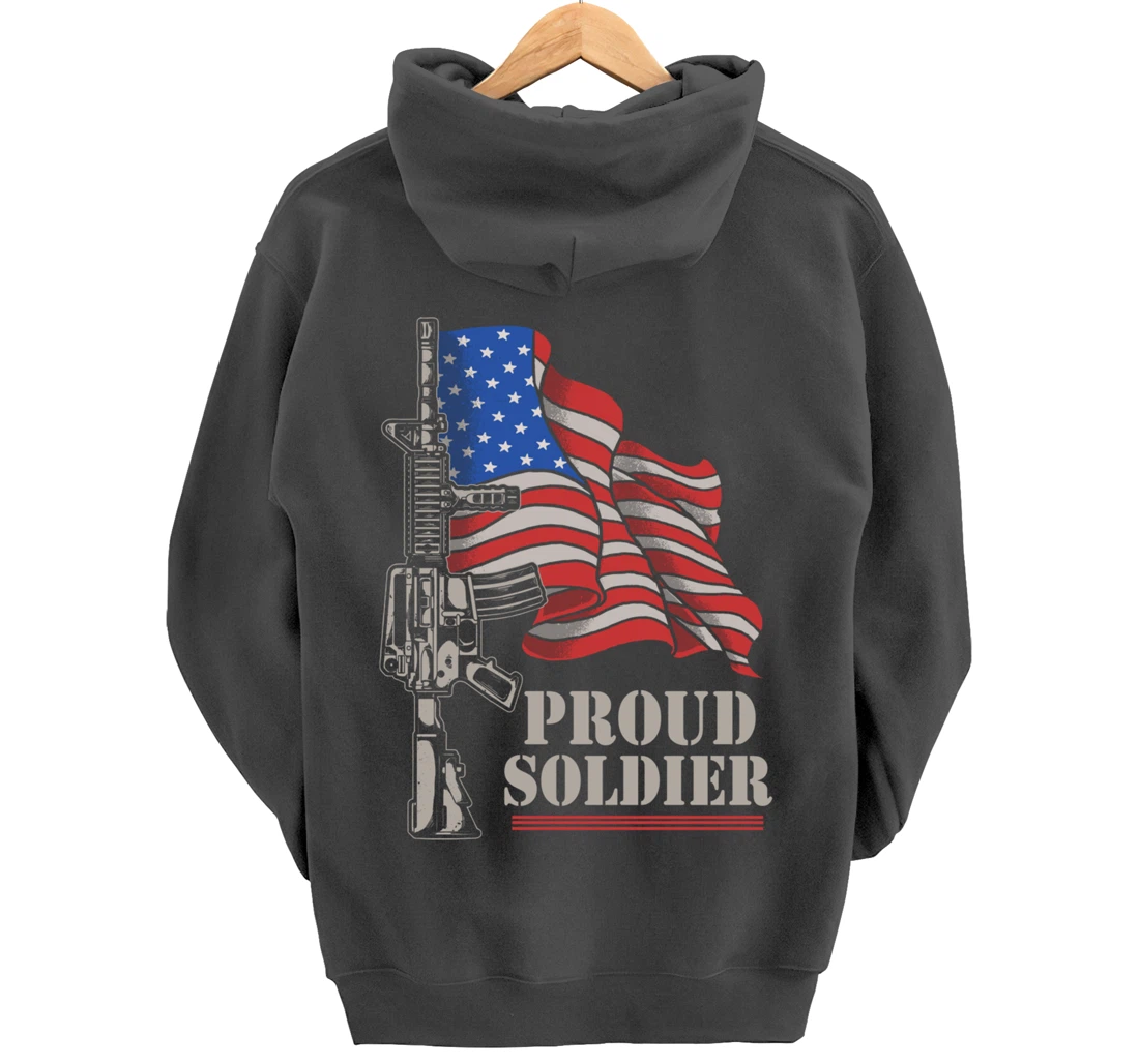 Freedom 4th Of July Proud Soldier Army Patriotic Veteran Pullover Hoodie