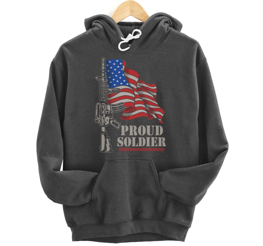 Freedom 4th Of July Proud Soldier Army Patriotic Veteran Pullover Hoodie