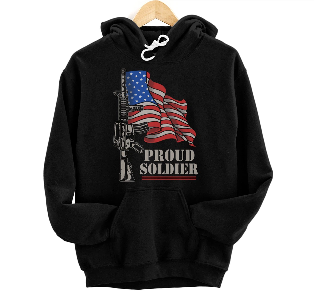 Freedom 4th Of July Proud Soldier Army Patriotic Veteran Pullover Hoodie