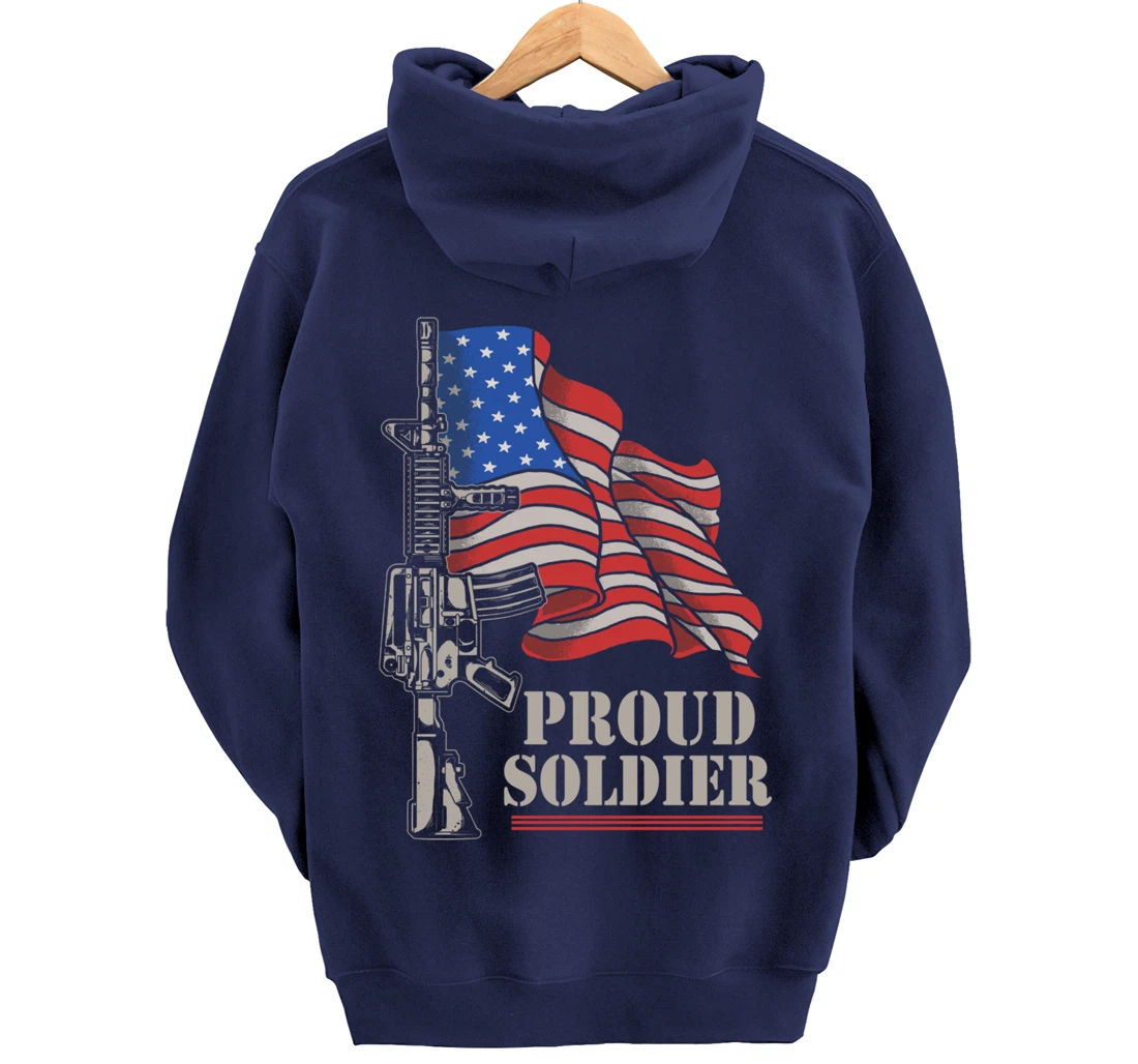 Freedom 4th Of July Proud Soldier Army Patriotic Veteran Pullover Hoodie