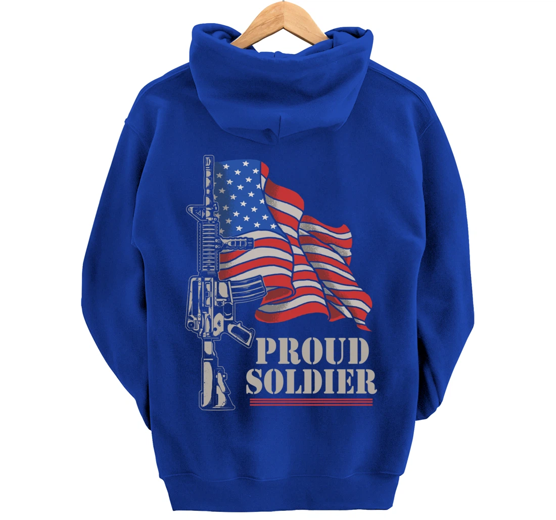Freedom 4th Of July Proud Soldier Army Patriotic Veteran Pullover Hoodie