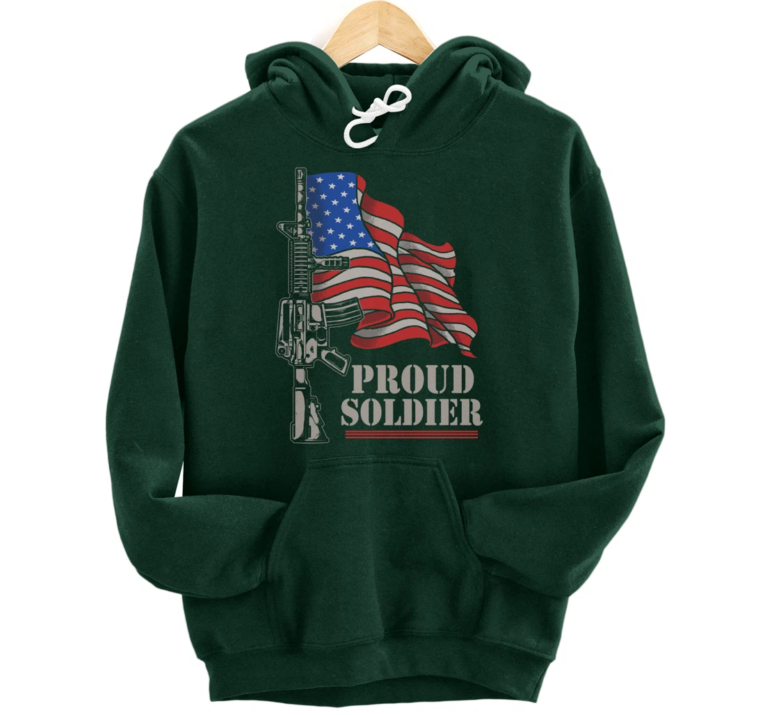 Freedom 4th Of July Proud Soldier Army Patriotic Veteran Pullover Hoodie