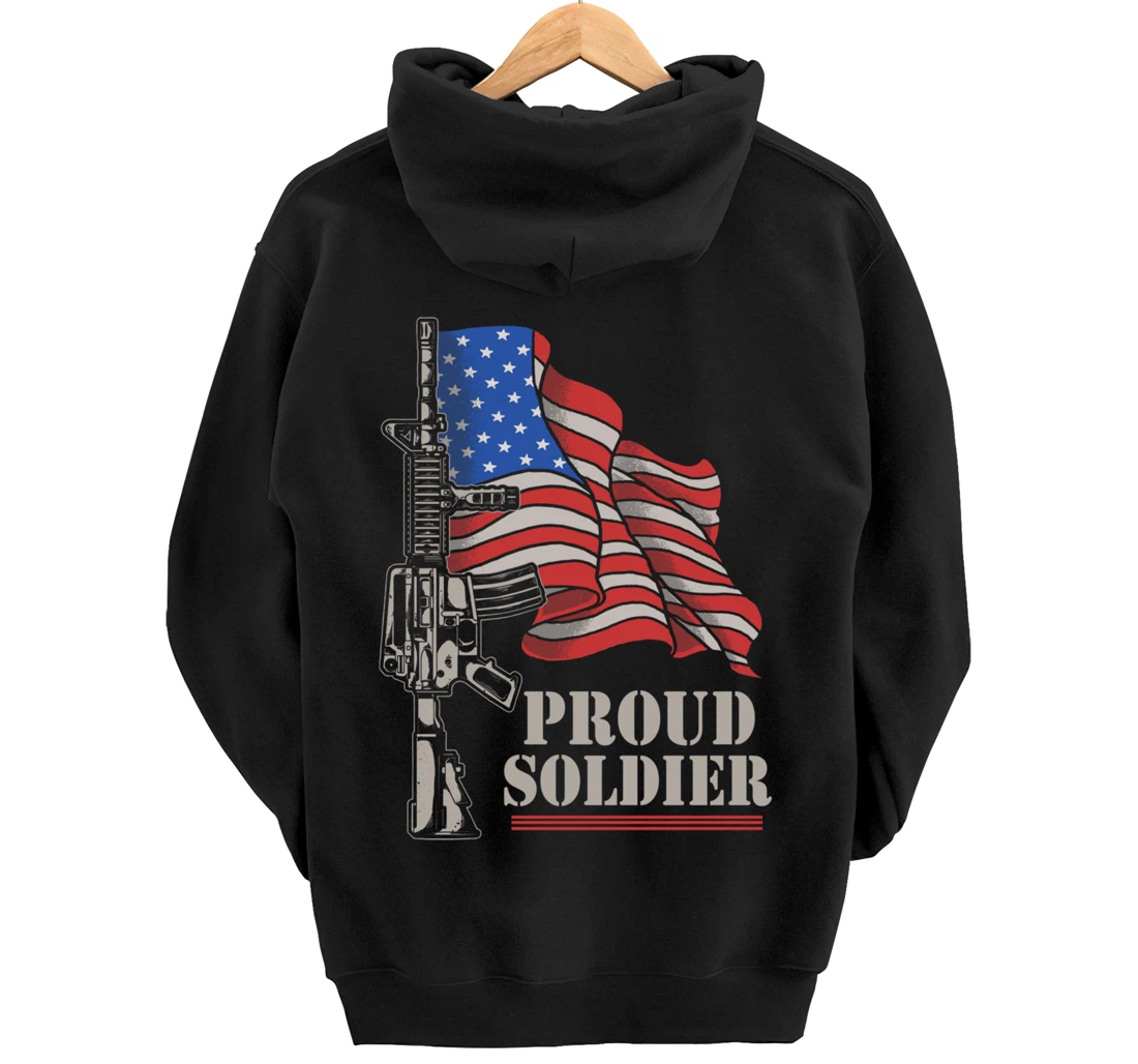 Freedom 4th Of July Proud Soldier Army Patriotic Veteran Pullover Hoodie