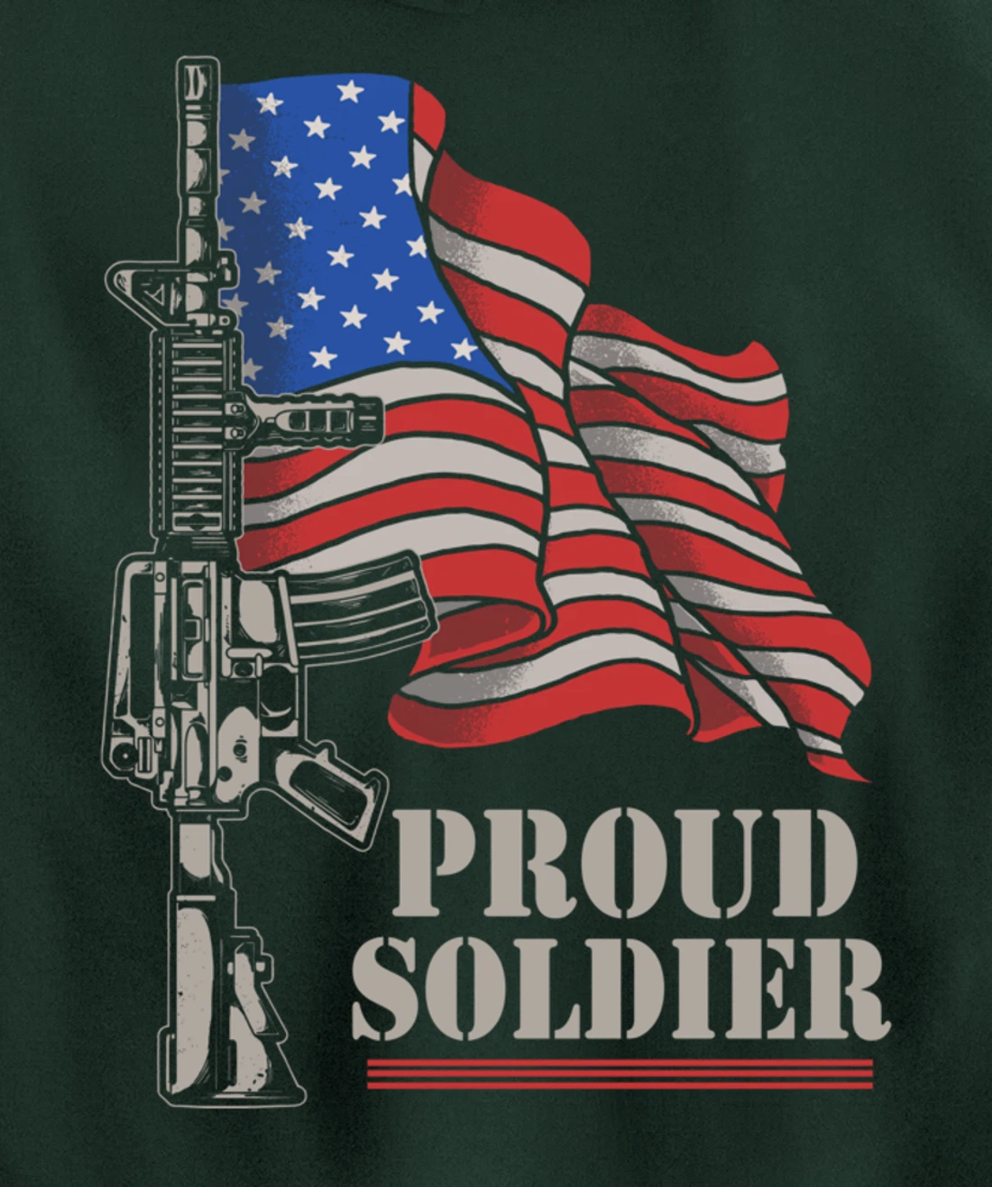 Freedom 4th Of July Proud Soldier Army Patriotic Veteran Pullover Hoodie