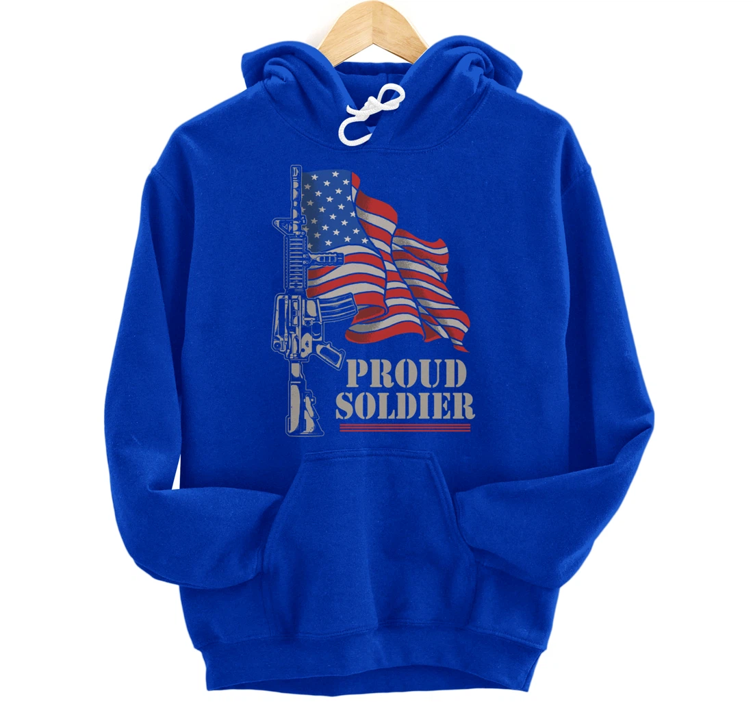 Freedom 4th Of July Proud Soldier Army Patriotic Veteran Pullover Hoodie