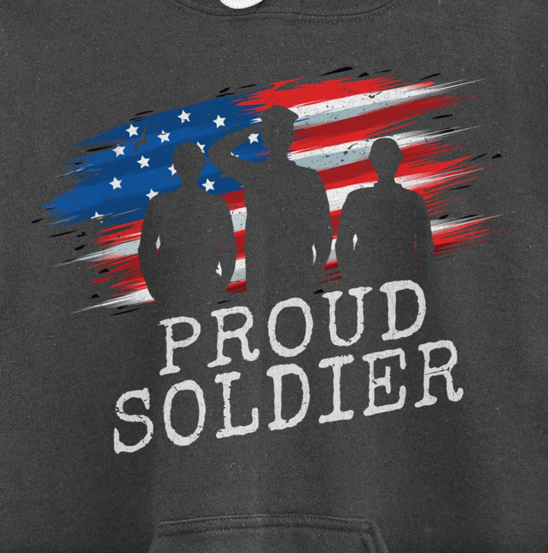 Proud Soldier US Flag Freedom Patriotic American Veteran Pullover Hoodie