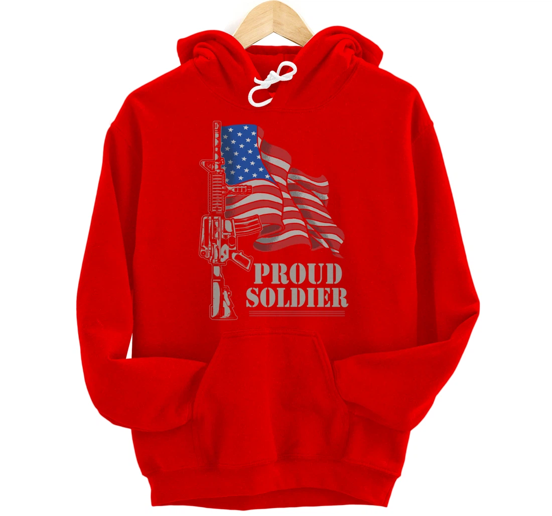 Freedom 4th Of July Proud Soldier Army Patriotic Veteran Pullover Hoodie