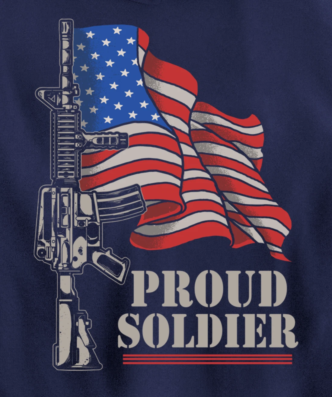 Freedom 4th Of July Proud Soldier Army Patriotic Veteran Pullover Hoodie