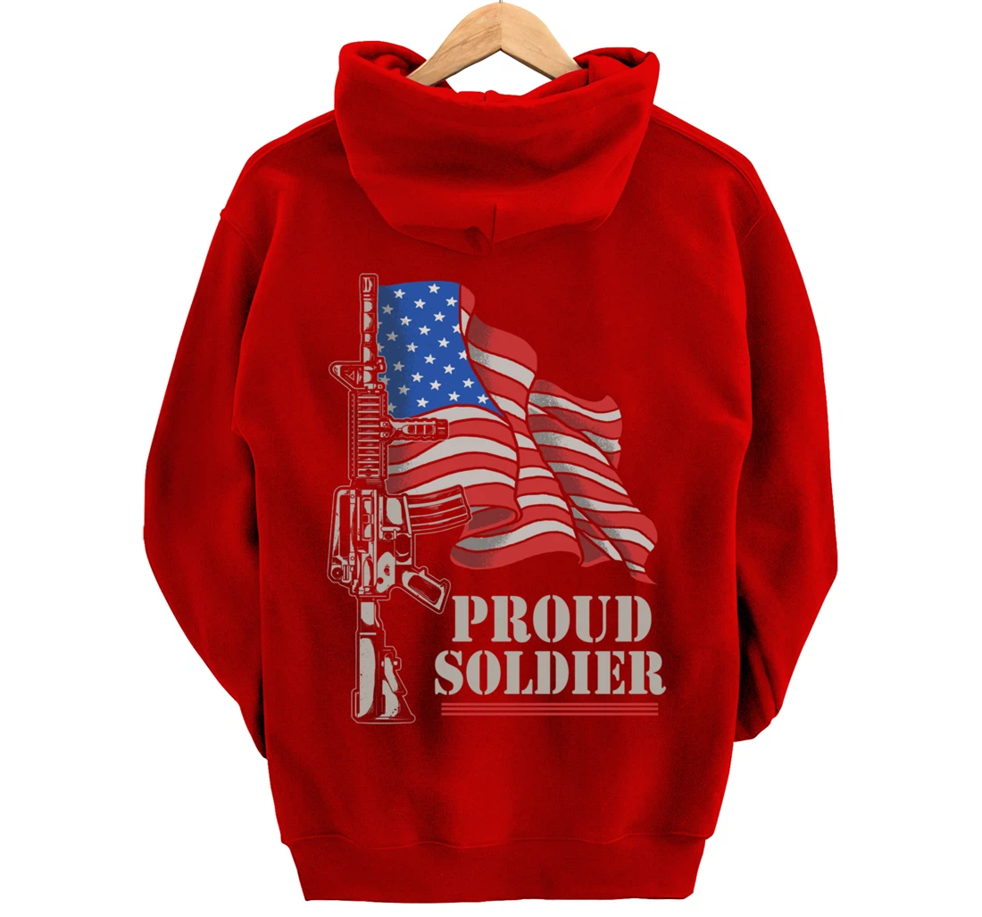 Freedom 4th Of July Proud Soldier Army Patriotic Veteran Pullover Hoodie