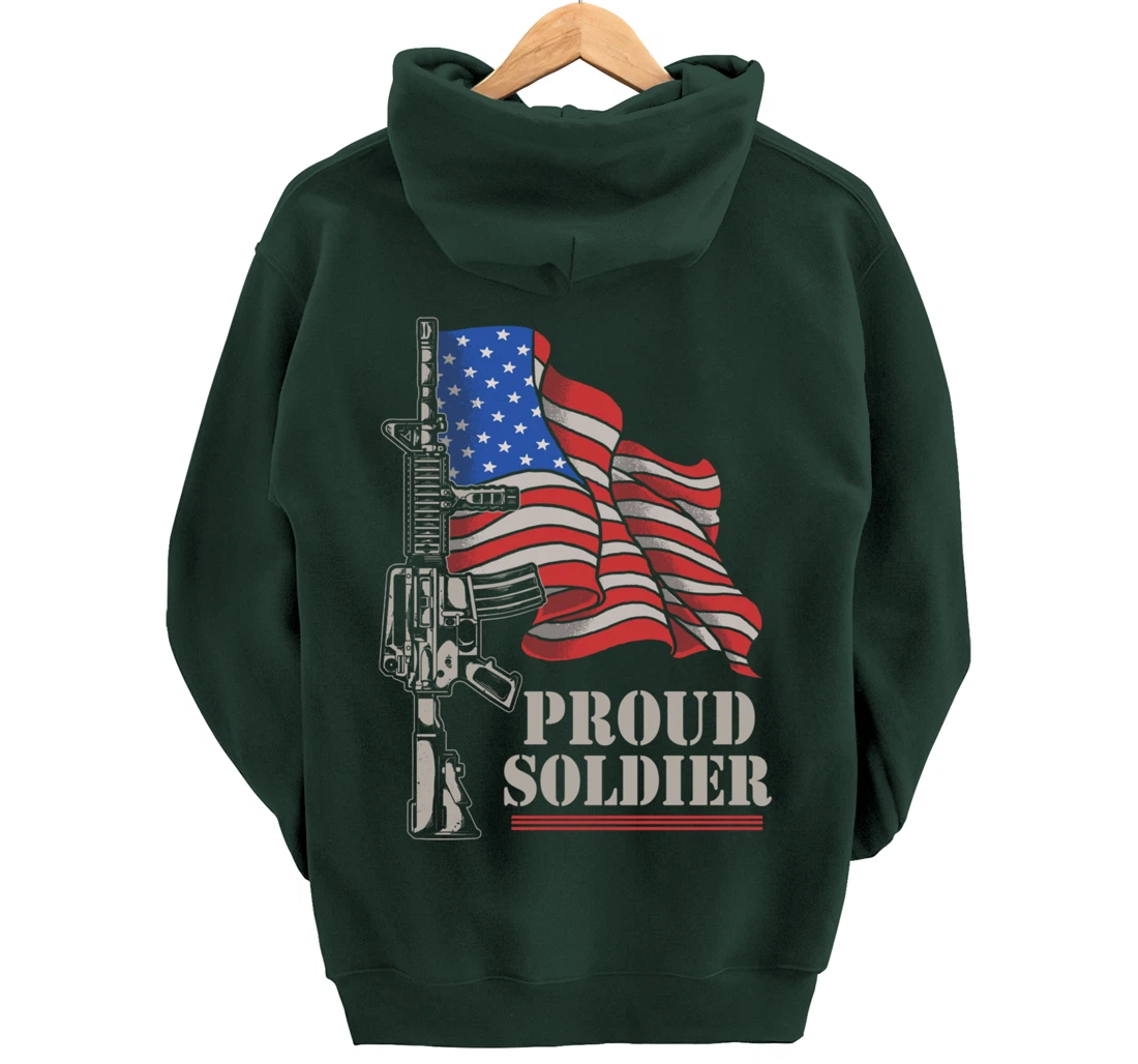 Freedom 4th Of July Proud Soldier Army Patriotic Veteran Pullover Hoodie
