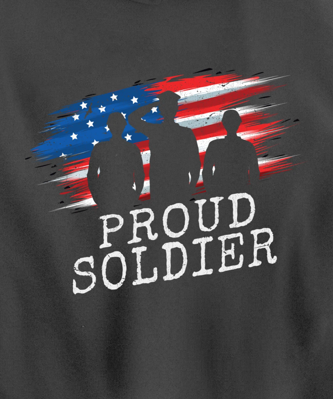 Proud Soldier US Flag Freedom Patriotic American Veteran Pullover Hoodie