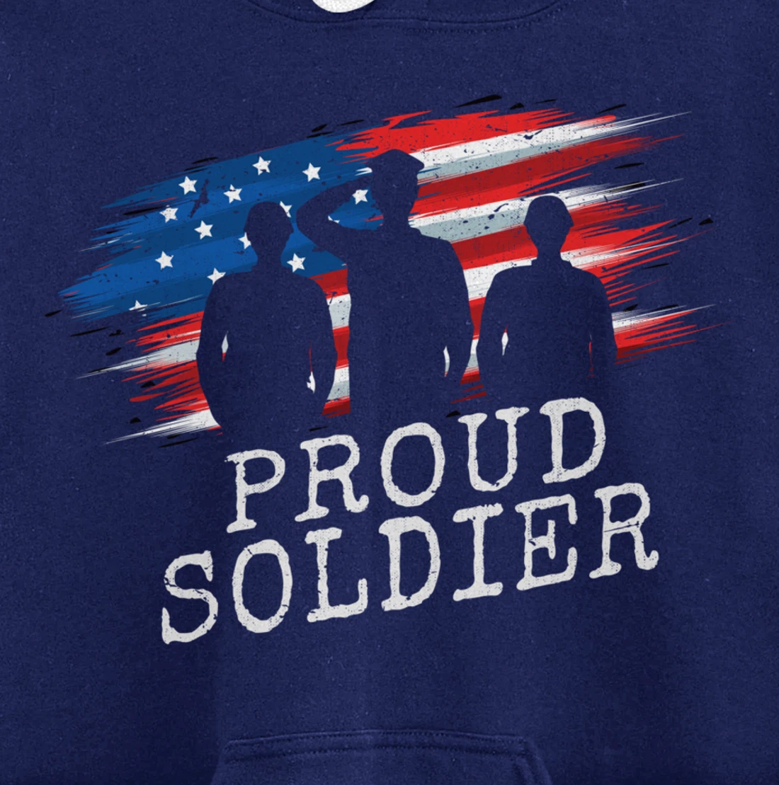 Proud Soldier US Flag Freedom Patriotic American Veteran Pullover Hoodie