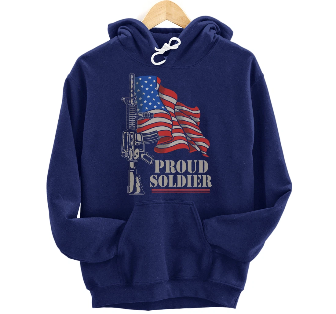 Freedom 4th Of July Proud Soldier Army Patriotic Veteran Pullover Hoodie