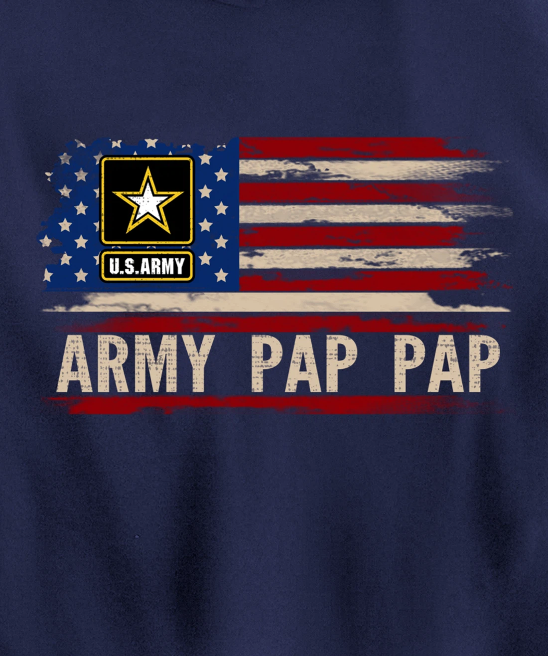 Vintage Army Pap Pap With American Flag For Veteran Gift Pullover Hoodie