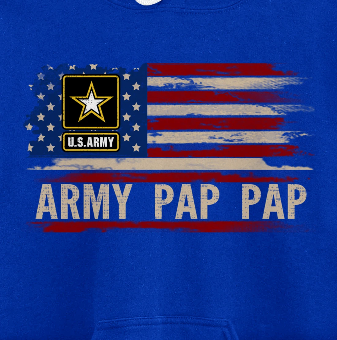 Vintage Army Pap Pap With American Flag For Veteran Gift Pullover Hoodie