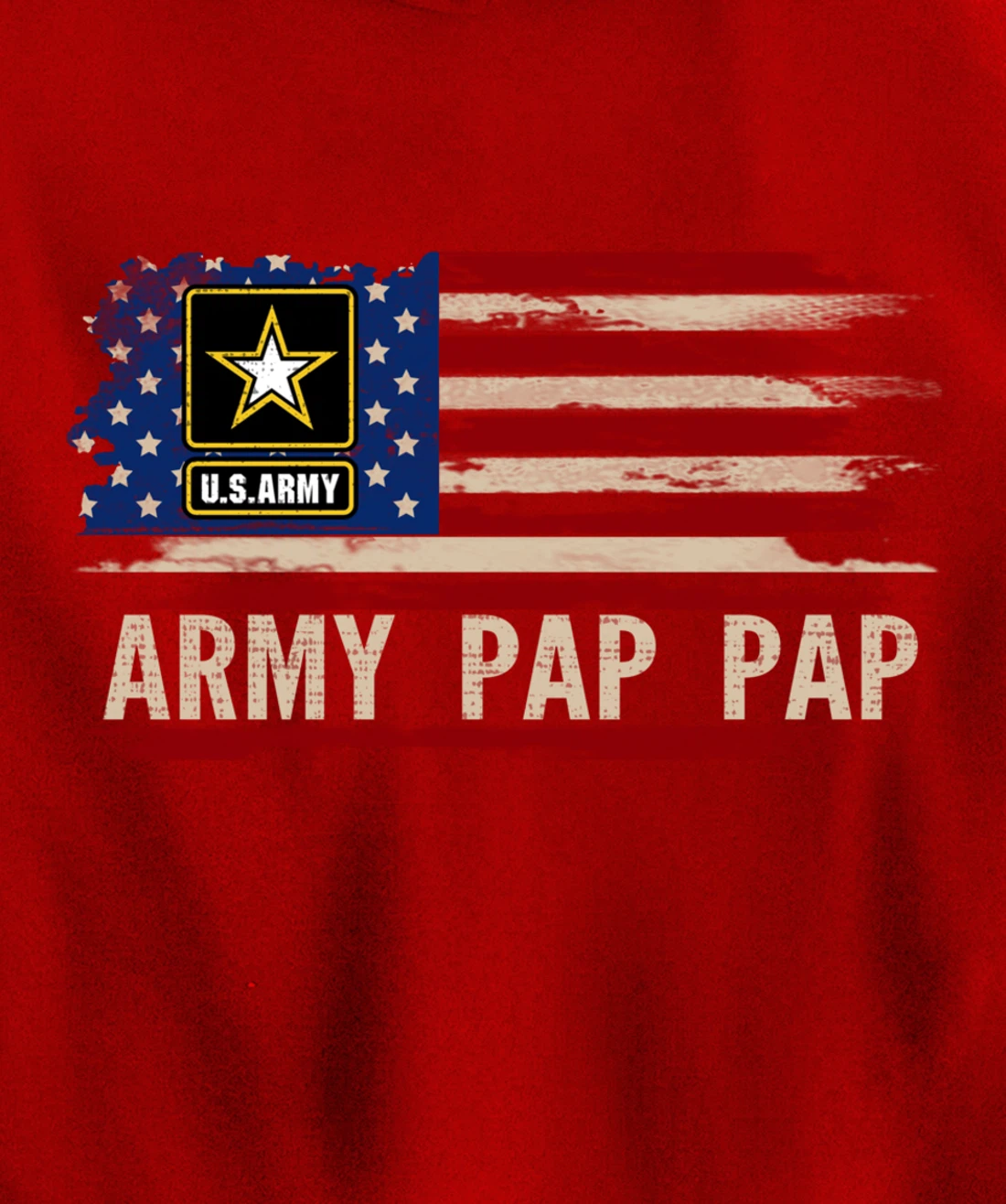 Vintage Army Pap Pap With American Flag For Veteran Gift Pullover Hoodie