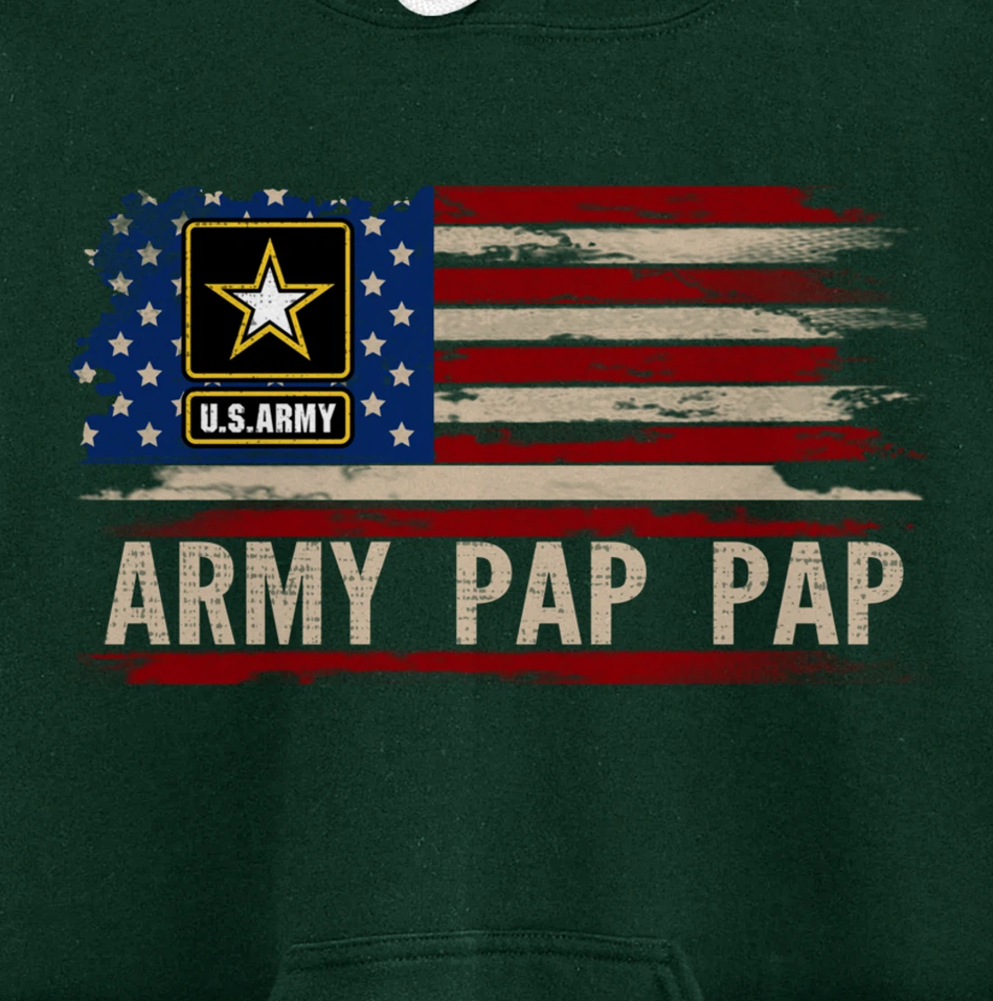 Vintage Army Pap Pap With American Flag For Veteran Gift Pullover Hoodie