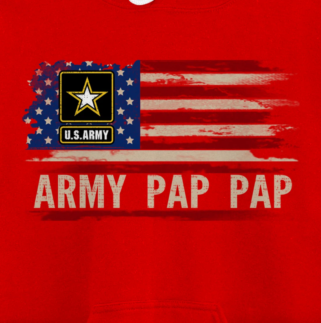 Vintage Army Pap Pap With American Flag For Veteran Gift Pullover Hoodie