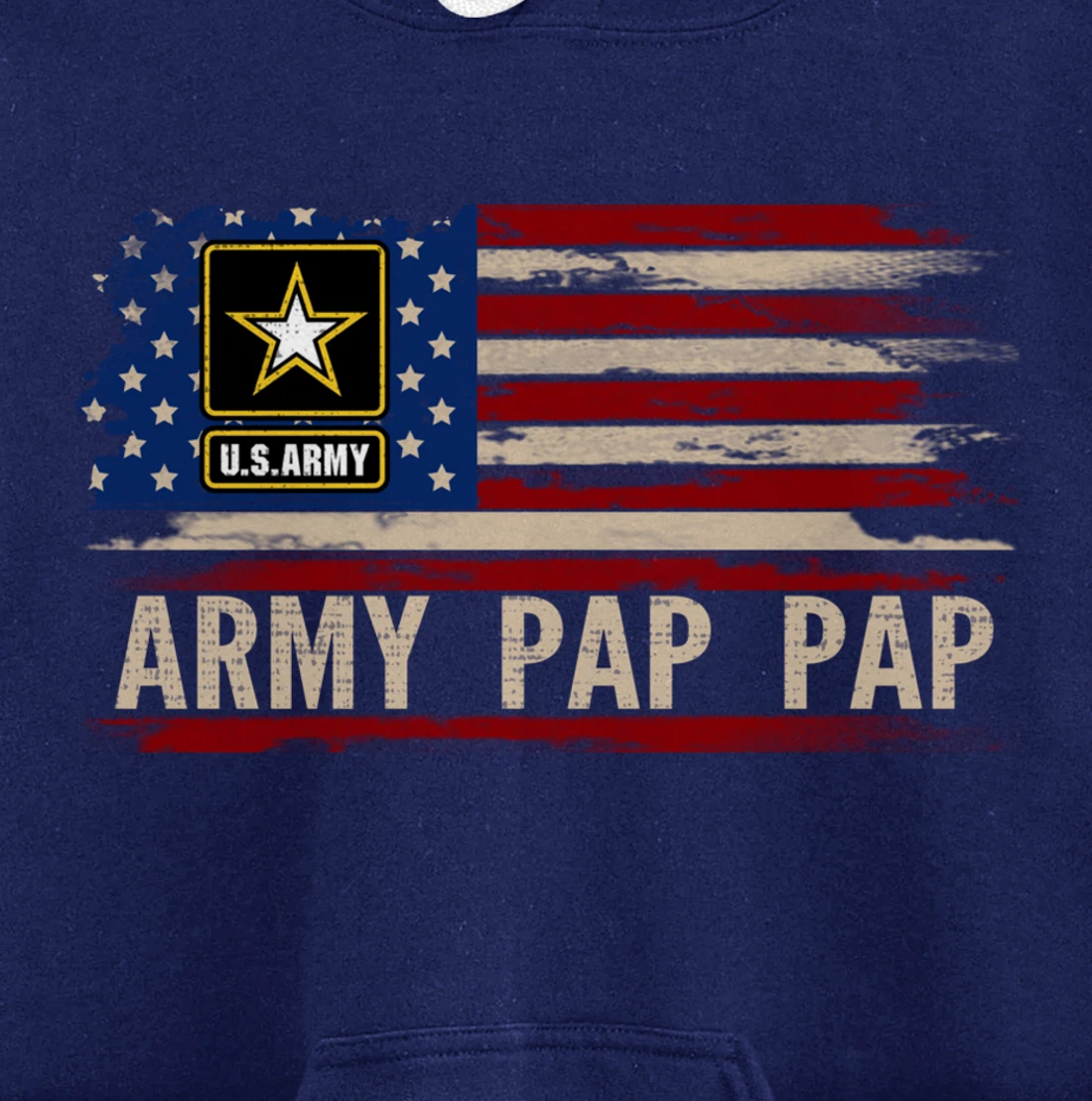 Vintage Army Pap Pap With American Flag For Veteran Gift Pullover Hoodie
