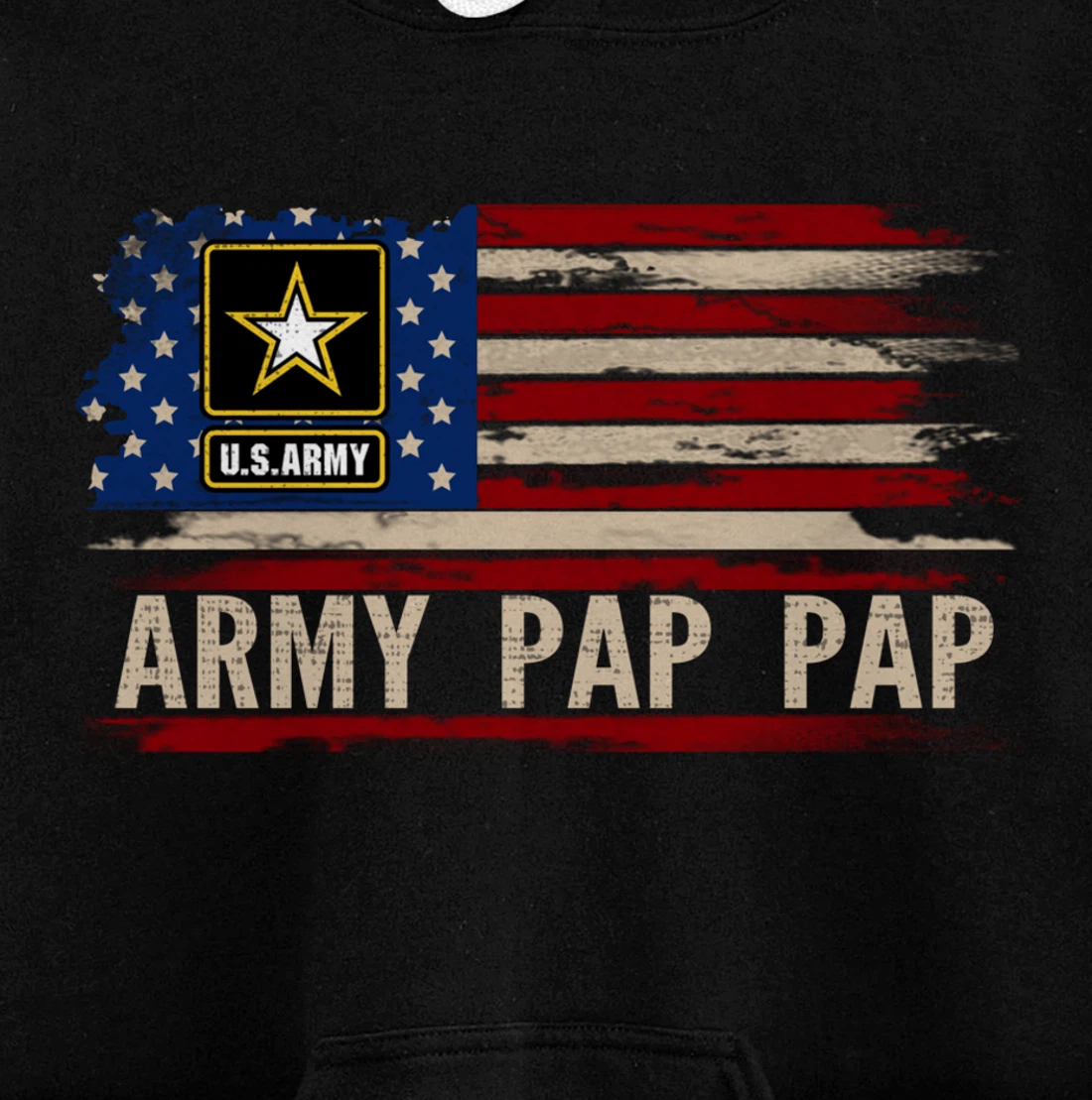 Vintage Army Pap Pap With American Flag For Veteran Gift Pullover Hoodie