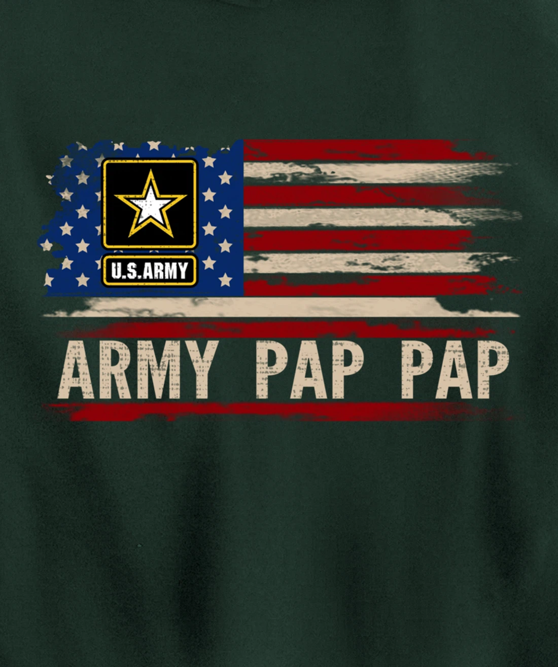 Vintage Army Pap Pap With American Flag For Veteran Gift Pullover Hoodie