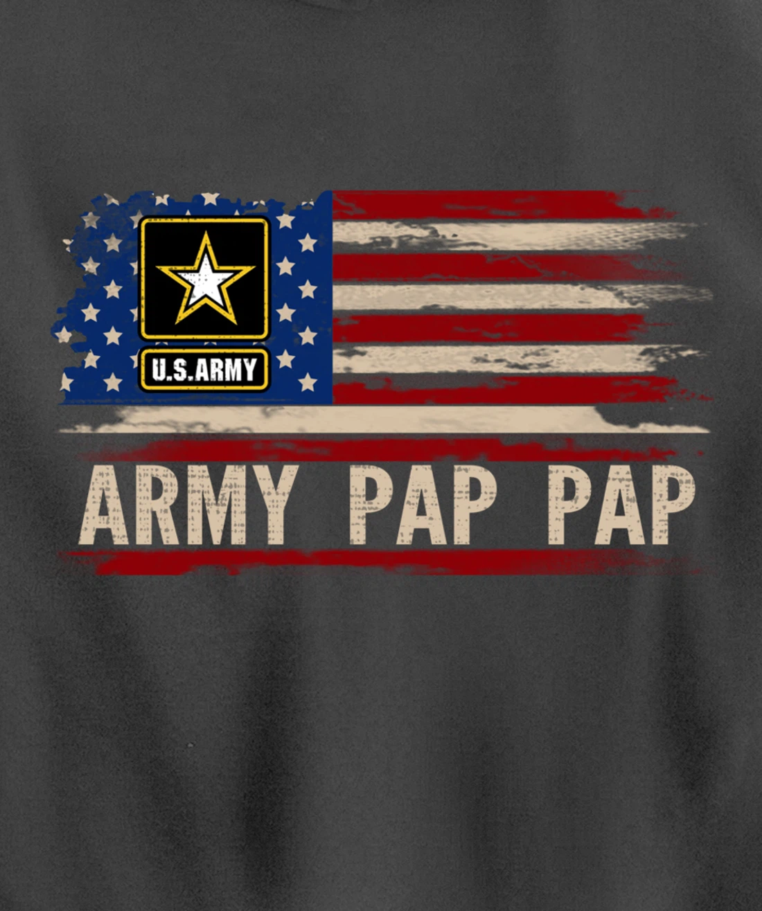 Vintage Army Pap Pap With American Flag For Veteran Gift Pullover Hoodie