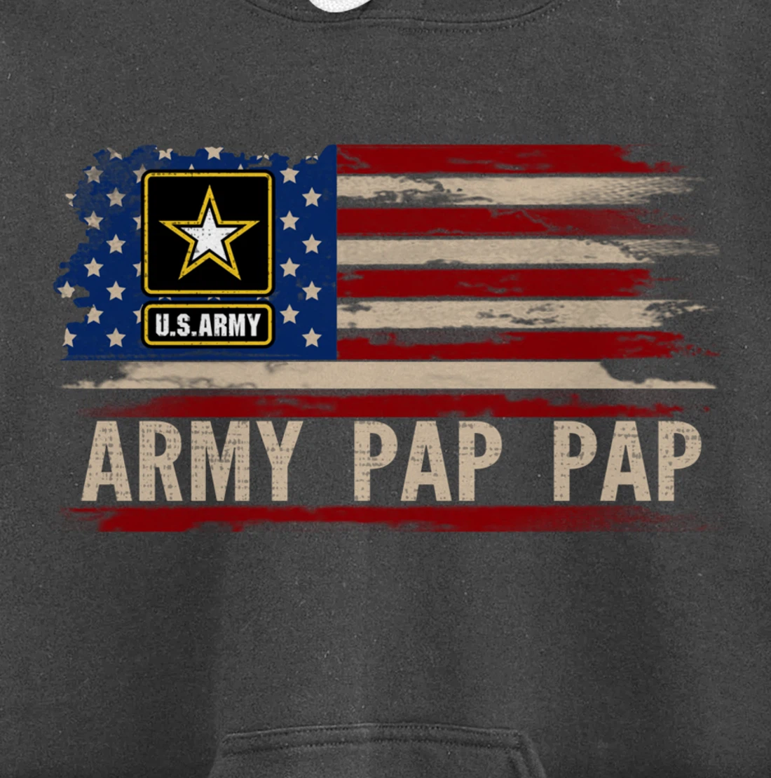 Vintage Army Pap Pap With American Flag For Veteran Gift Pullover Hoodie