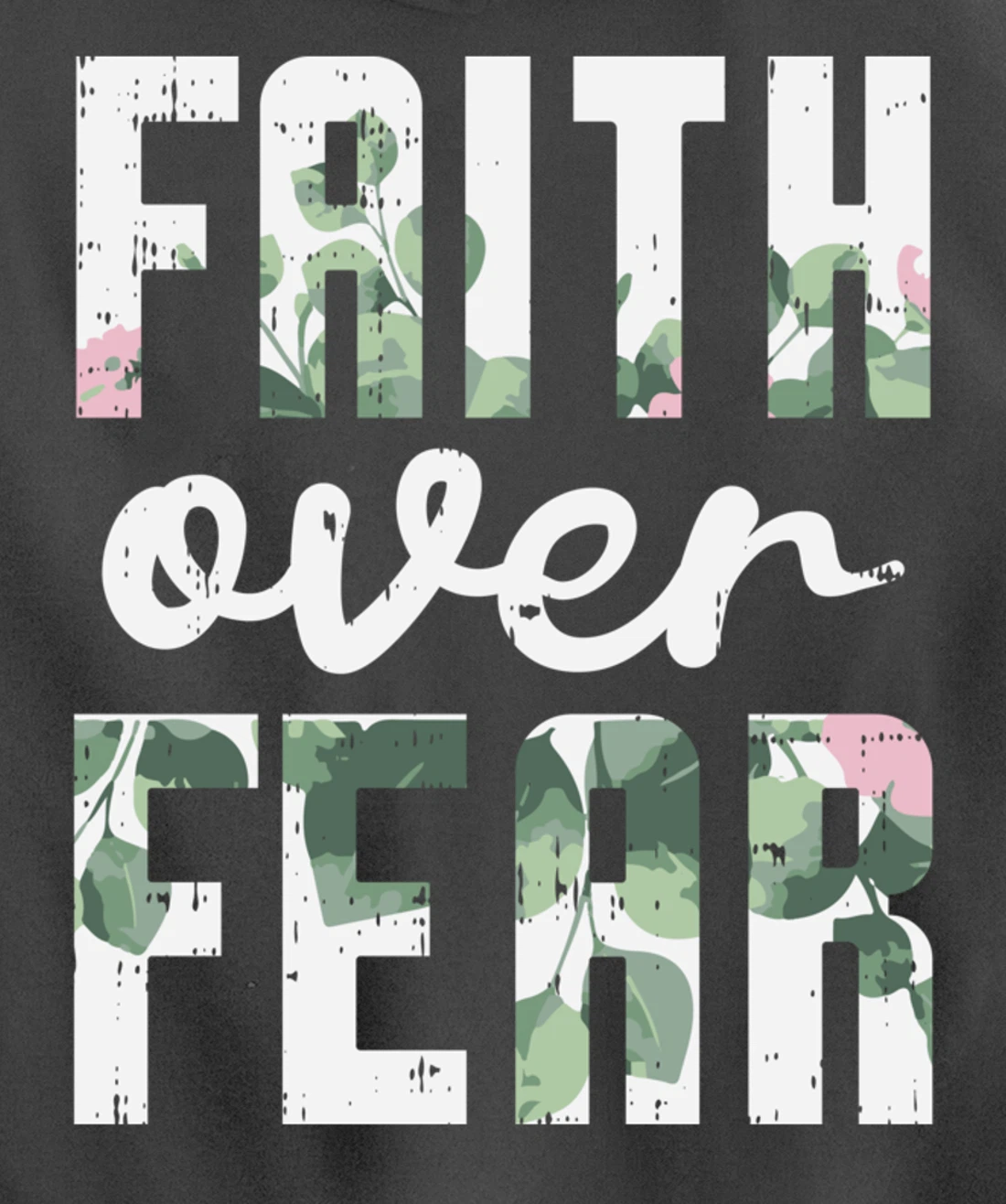 Faith Over Fear Jesus God Religious Spiritual Christian Gift Pullover Hoodie