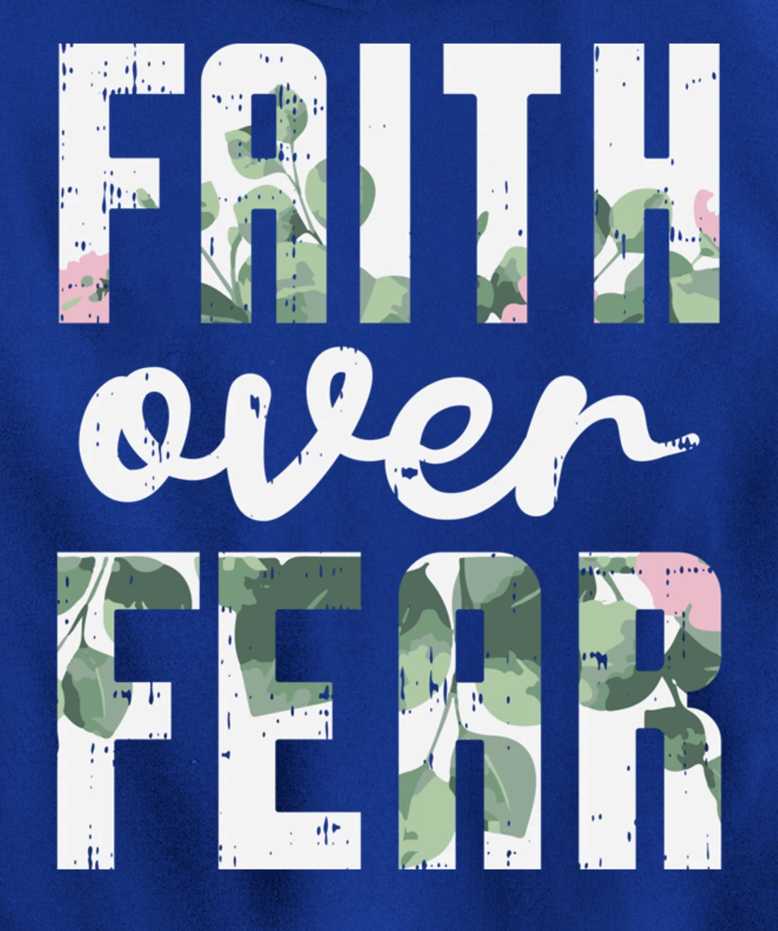 Faith Over Fear Jesus God Religious Spiritual Christian Gift Pullover Hoodie