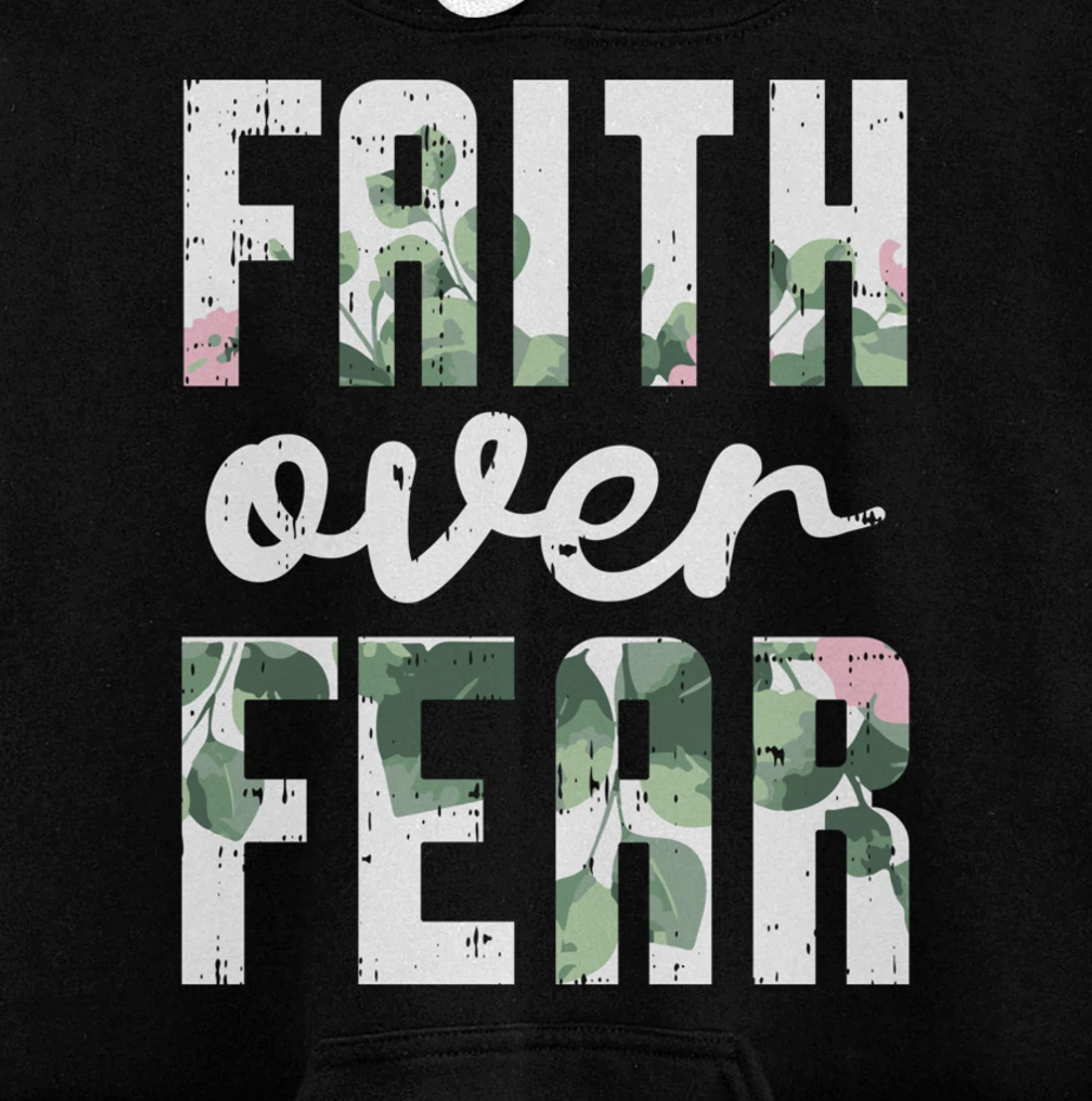 Faith Over Fear Jesus God Religious Spiritual Christian Gift Pullover Hoodie
